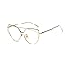 Produktbild Ularma Class Retro Katzenaugen Brille mit Fensterglas Metallgestell Brillenfassung Dekobrillen (Gold)
