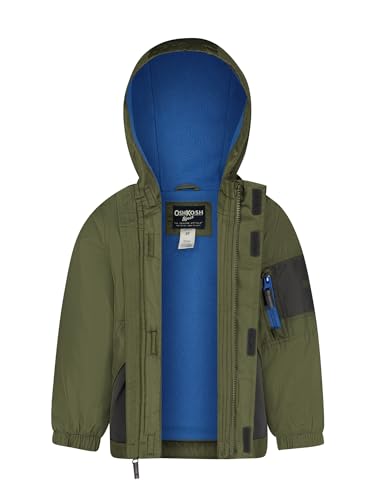 Image of OSHKOSH B'GOSH Boys' Midweight Jersey Lined Hooded Jacket With Zipper Pocket