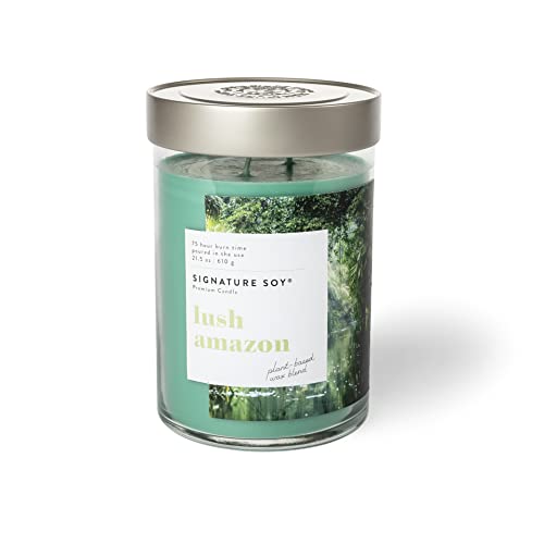 Signature Soy Lidded Lush Amazon Scented Candle, Extra Large Jar