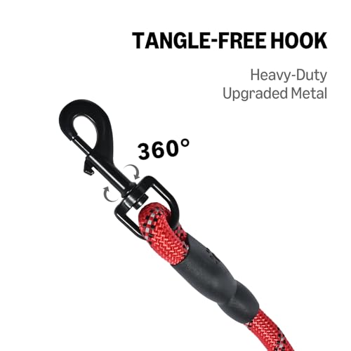 Amazon Basics Round Dog Leash, Heavy Duty, Durable Rope for Small, Medium, and Large Dogs, Lightweight Design for Walking, Training, and Outdoor Activities, Red, 6 Ft - Image 3