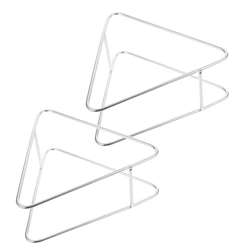 EXAOMBLE 2個 三角形ステンレス製コースターホルダー ティッシュラック 多機能プレート収納ラック キッチンカウンター用省スペース整理整頓