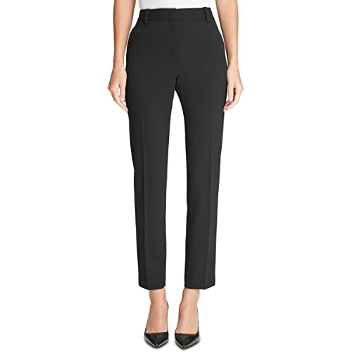 DKNY Women's Petite Slim Pants (Black, 4P)
