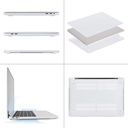 Image of MOSISO Compatible with MacBook Pro 13 inch Case M2 2025, 2024, 2023, 2022-2016 A2338 M1 A2251 A2289 A2159 A1989 A1708 A1706, Plastic Hard Shell&Keyboard Cover&Screen Film&Storage Bag, White