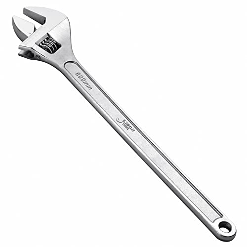 Jetech 24-Inch Adjustable Wrench Professional Heavy Duty Chrome Vanadium Steel Shifter Spanner with Inch/Metric Scale Wide Caliber Opening Rust-Resistant Finish Extra-Long Leverage