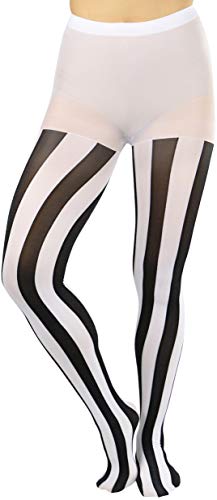 Image of ToBeInStyle Women's Wide Vertical Stripe Footed Footless Opaque Tights Leggings