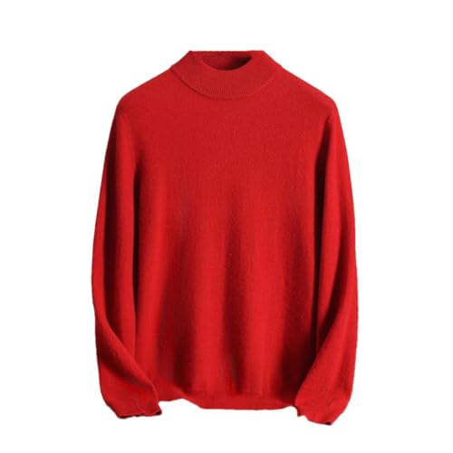 Men Mock-Neck Sweater Winter Cashmere Knitwear Smart Tops Pullovers