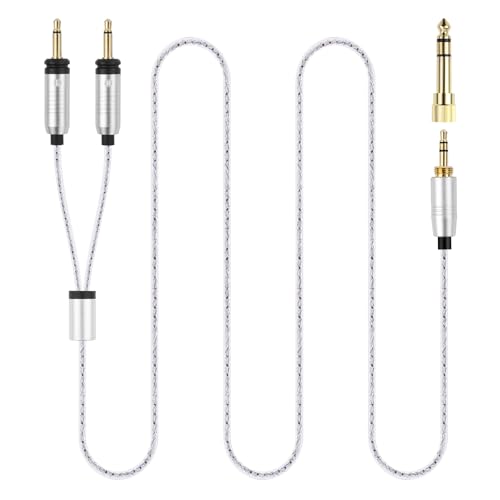 Gneinour Focal Cable Compatible with Focal Elear, Elegia, Elex, Clear, Clear MG, Celestee, Stellia, Radiance Headphones, 3.5mm Audio Cable with 6.35mm Adapter (49, Inches)