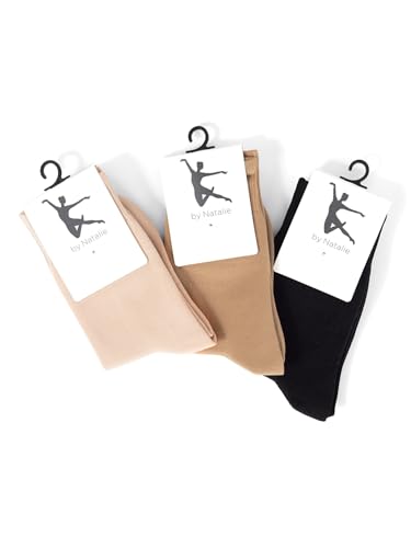 Natalie Dancewear Girls Lightweight Ankle Socks for Dancing - 2 Pack