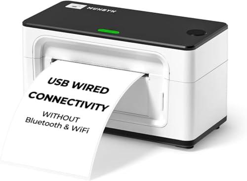MUNBYN USB Connection Shipping Label Printer 4x6 for Shipping Packages Postage Address Home Small...