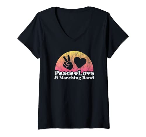 Mujer Paz Love and Marching Band Camiseta Cuello V