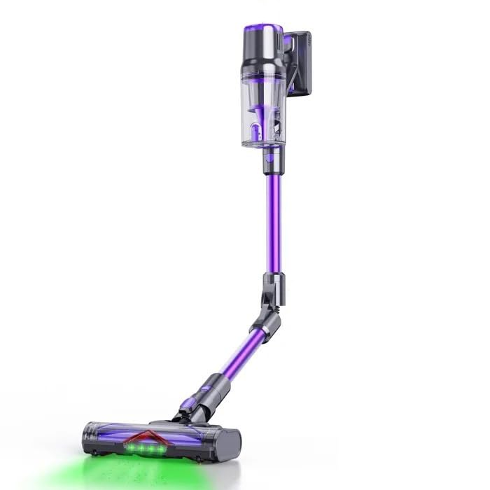 Aspirador inalámbrico de escoba 60000Pa/620W, pantalla táctil, 65 minutos autonomía, 8 niveles de filtración, para suelos duros, pelos de animales y alfombras