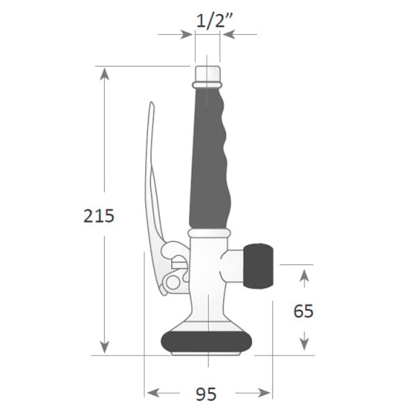 Grifo Piña o alcachofa para Grifo ducha en cocina industrial para fregadero de hostelería. Repuestos para grifos ducha de cocinas de restaurantes. (Color Negro))