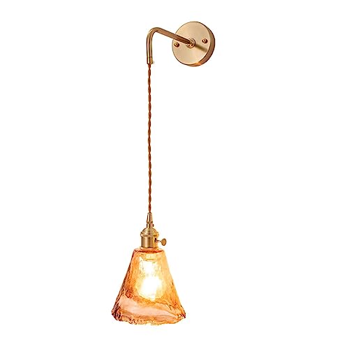 Aplique de pared moderno de vidrio ámbar para iluminación interior en pasillos y dormitorios