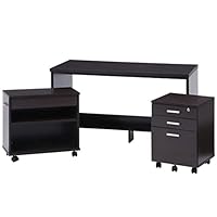 Amazon | デスク 120 システムデスク 3点セット 収納 チェスト