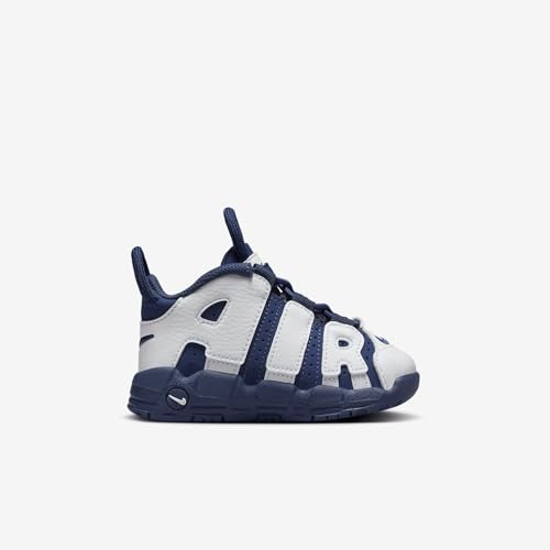 Nike Air More Uptempo Baby/Toddler Shoes (FV5368-100, White/Metallic Gold/University Red/Midnight Navy) Size 43