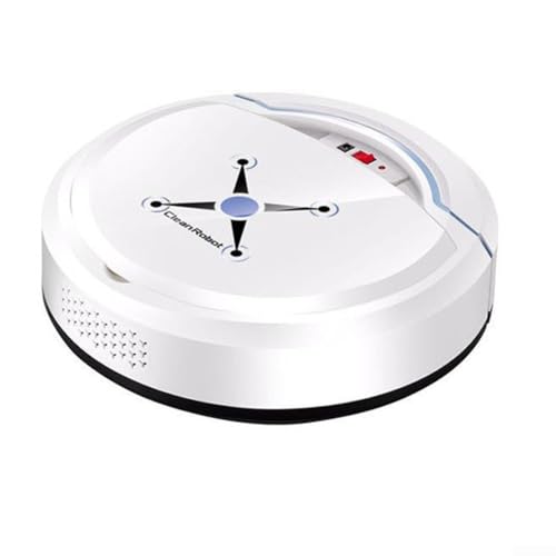 Sumsoctober Robot aspirador recargable robot aspirador silencioso barredora automática para limpieza de alfombras de piso, 22,8 x 22,8 x 7 cm (blanco)