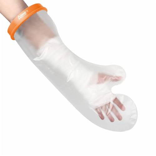 Image of Asmofit Waterproof Arm Cast Cover, Leakproof & Reusable Protection for Shower, Bath, Swimming | Shields Casts, Bandages, Surgical Dressings, Wounds | Durable for Hand, Wrist, Elbow, Finger, Burns - Adults