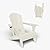 Patio Kingdom Folding Adirondack Chair with Cup Holders, HDPE Plastic Outdoor Chairs, Weather Resistant, Real Wood Look for Patio, Deck, Fire Pit, Backyard, White
