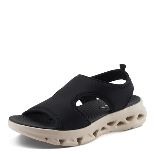 Flexus Women's GUZMAN Ankle Strap Sandals – Lycra Slip-On with Cushioned Footbed and Sporty EVA Outsole