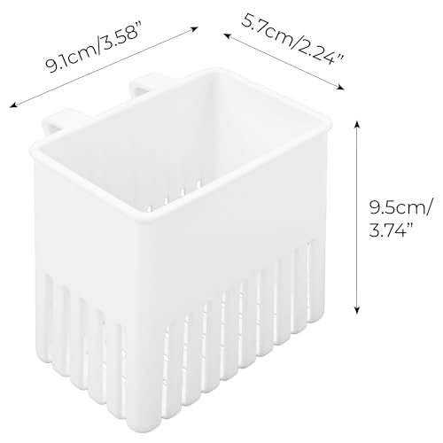 Image of 2PCS Silverware Drainer Drying Basket for Sink - Compact Kitchen Utensils Holder, Cutlery Storage Organizer with Cup, Dish Hanging Drain Rack for Forks, Spoons, Knives & Chopsticks (White, Plastic)