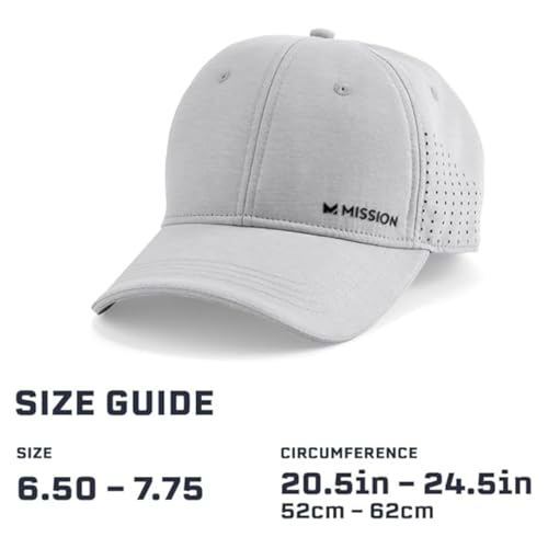 MISSION Cooling Vented Performance Hat Unisex One Size Cap for Workouts, Golf & Running, Sweat & Water Activated Technology