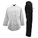 Chef Uniform Set - Chef Coat and Pants (X-Large, White Coat/Black Pants)