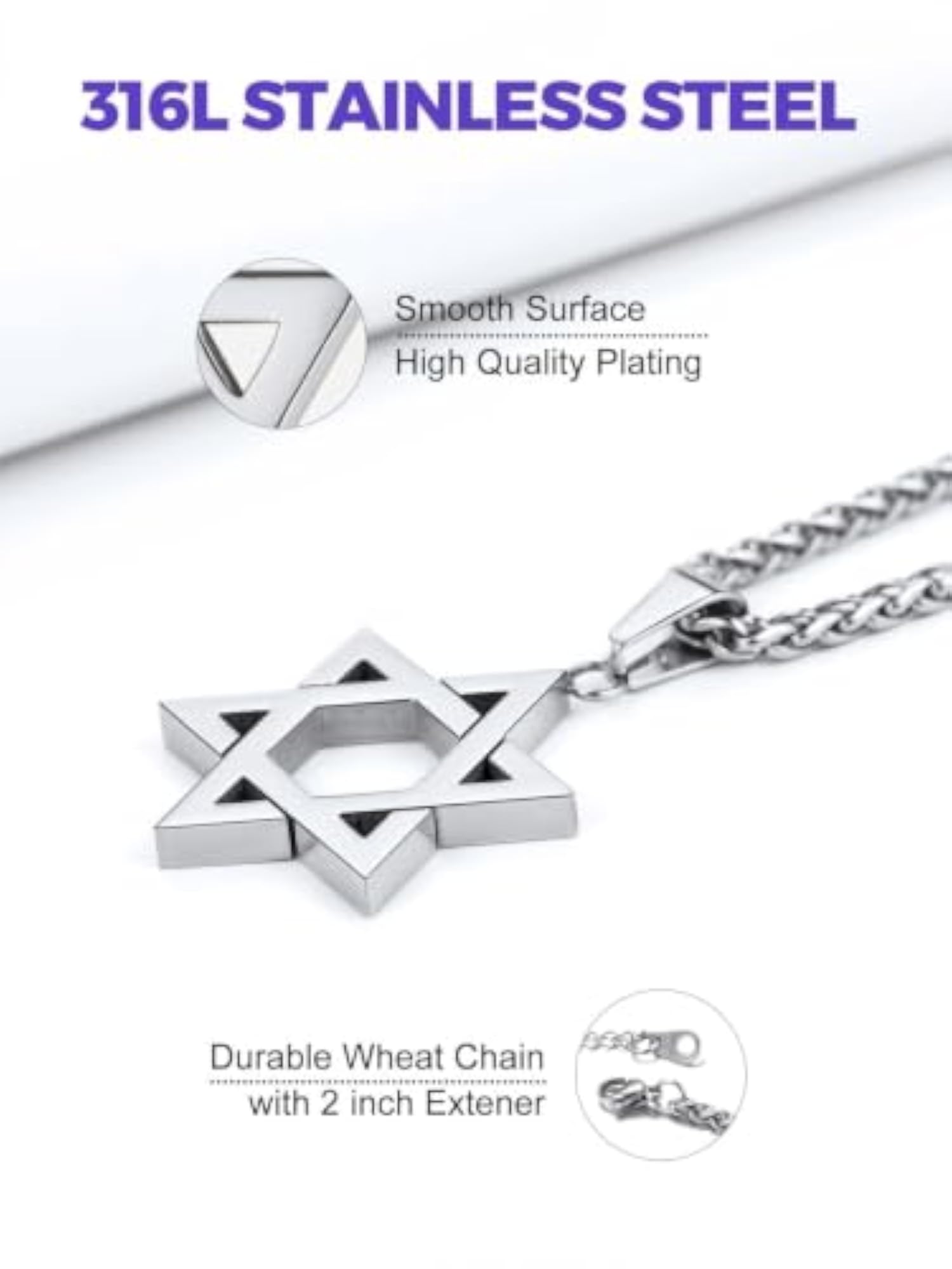 Men's Star Pendant Necklace, Minimalist Jewelry Gift