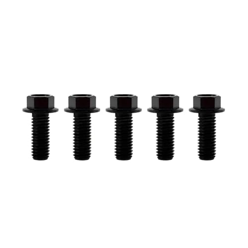 Image of RISON Titanium Flanged Hex Head Bolt M6x1.0x12mm 6AL4V Aerospace Grade 5 Black Titanium Bolts for Motorcycle Car Modification Pack of 5