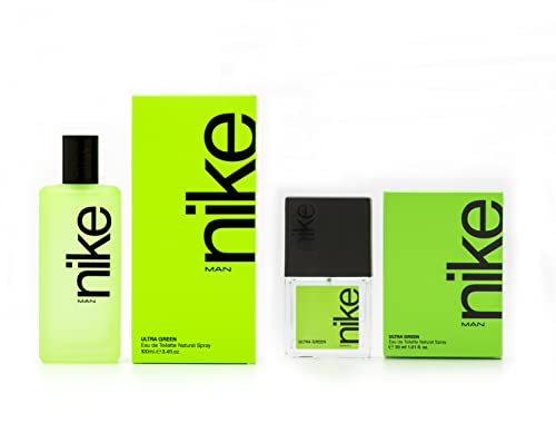 NIKE - Ultra Green, Perfume Hombre, Colonia NIke Ultra Green, Perfumada y en Formato Spray, Eau de Toilette Masculina, Fresca y Poderosa, Colonia Amaderada y de Larga Duración - 100 +30 ml