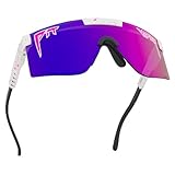 Pit Viper Sunglasses I The Original 2.0 I Regular Fit I HDPV Polarized Lens, Indestructible Frame I Turbo Adjustable for Perfect Fit I Micro Fiber Bag & Retainer Straps I Pink-Purple Lens, White Frame