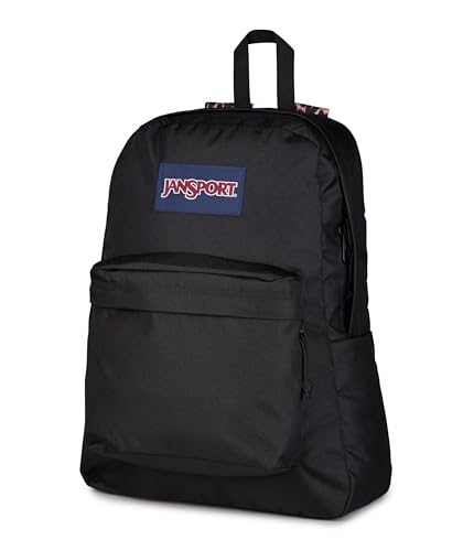 Image of JanSport SuperBreak Plus Backpack with Padded 15-inch Laptop Sleeve and Integrated Bottle Pocket - Spacious and Durable Daypack for Work and Travel, Animal Illustion Con Black /Black /Tan /Black