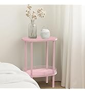 DGSANDGO Small Round Side Table,Bedside Table with Storage, Morden Round Nightstand, Samll Side T...