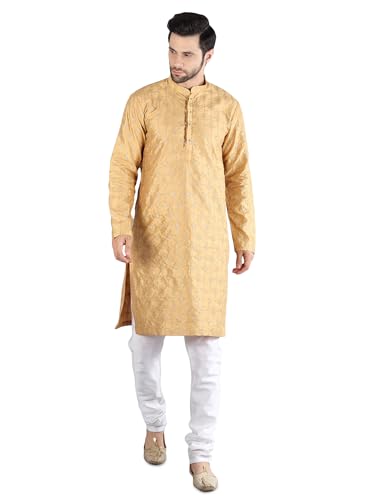 Image of Uri and MacKenzie Embroidery Silk Men's Kurta Pyjama Set
