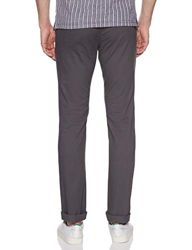 Image of Indian Terrain Men's Slim Fit Casual Trousers (ITMTR00284 Dark Grey 50)