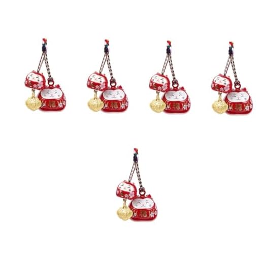 NOLITOY 5 Unidades Sino De Som De Água De Gato Da Sorte Decoração Japonesa Decoração Chinesa Acessórios Principais Acessórios Para Mochila Bolsa Para Celular Carro Cerâmica