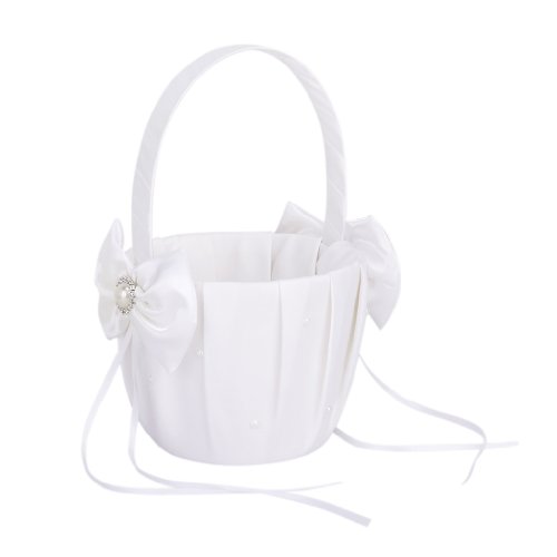 YiGo Satin Bowknot bruiloft bloemenmeisjes mand parels strass decor, plastic, A, 1 stuks