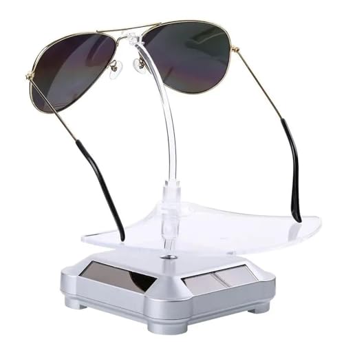Juego de expositores de gafas con soporte giratorio creativo color plata