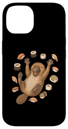 カモノハシ 寿司 レトロ ヴィンテージ 動物好き スマホケース iPhone 14 用