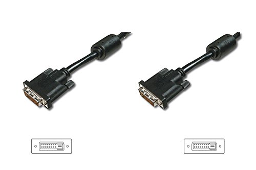 DIGITUS DVI Anschlusskabel, DVI(24+1), 2x Ferrit St/St, 3.0m, DVI-D Dual Link - Schwarz