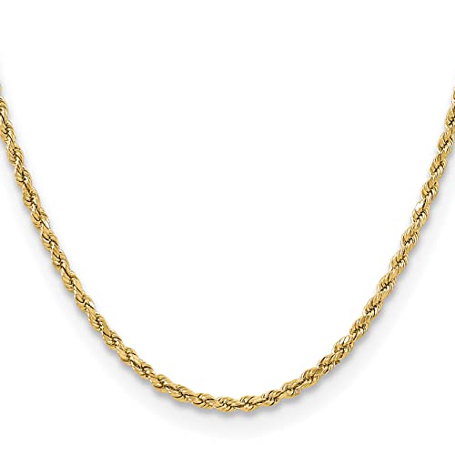 IceCarats 14K Solid Yellow Gold 3mm Rope Chain Twisted Link Necklace