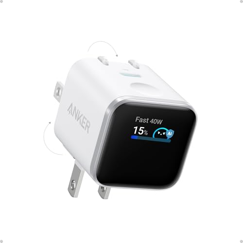 Image of Anker Smart Display Charger, Anker Nano USB C Charger Block, 45W Max GaN Phone Charger,180 Foldable Plug,Smart Recognition,Built-in Care Mode,for iPhone17 /16 /15(Non-Battery,One USB-C Port,No Cable)