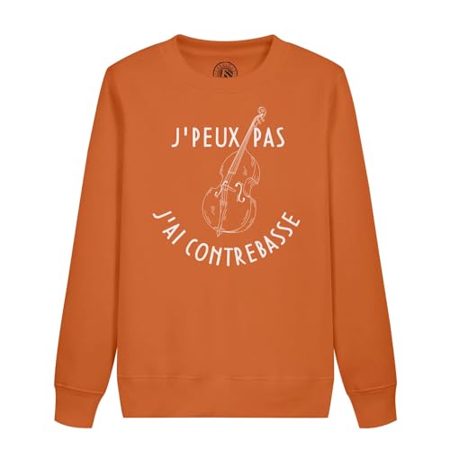 Sweatshirt enfant j'peux pas j'ai contrebasse idéal pour les cours de musique et le collège