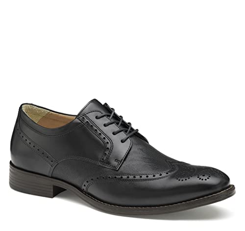 Johnston & Murphy Lewis Embossed Wing Tip Black Full Grain 11.5 M (D)