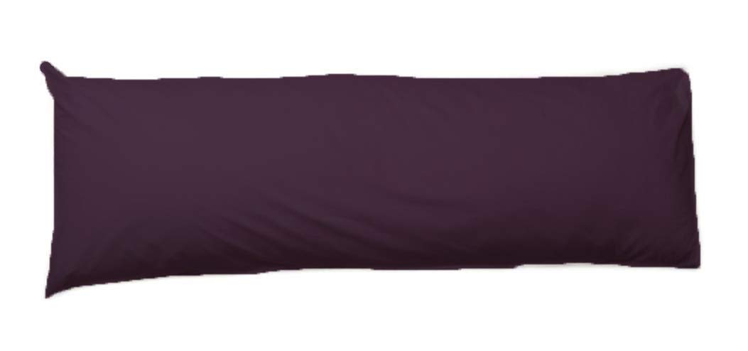 R&Z Long Bolster Pillow Case 100% Polycotton Blend PREGNANCY Maternity Orthopaedic Support Pillowcase (Plum/Aubergine, 4.6Ft)