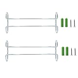 eastbao 10 Inch Wine Glass Rack Under Cabinet Shelf Stemware Storage Hanging Hanger Organizer Glasses Holder with Drying Under Counter Metal for Kitchen and Bar Set of 2 Silver