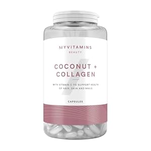Myvitamins Coconut & Collagen Capsules | Marine Collagen, Coconut Oil & Vitamin C for Skin Hydration, Hair Health & Anti-Ageing Support | 180 Capsules | High-Strength Beauty Supplement