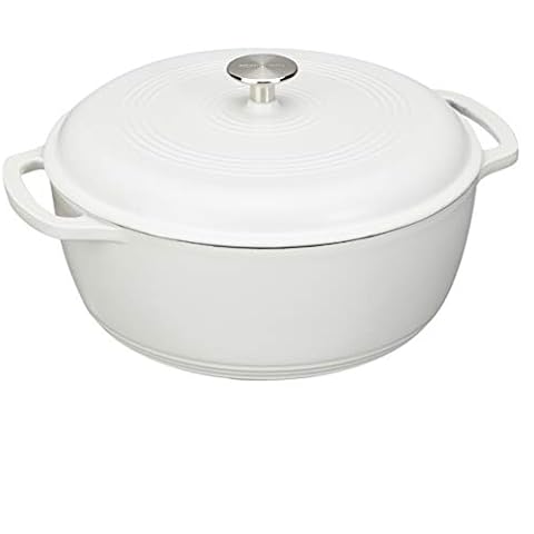 Amazon Basics - Olla de Hierro Fundido Esmaltado, 5.7 l, Blanco Mate thumbnail