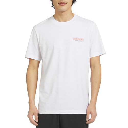 Quiksilver Mens Regular Fit Premium Soft Cotton Tee Short Sleeve T-Shirt Soft White X-Large