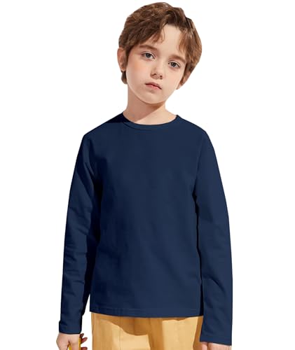 HIBETY 3 Pack Athletic Kids T-Shirts, Moisture-Wicking Dry-Fit Sports Tee, Gym Workout Short/Long Sleeve Shirts3