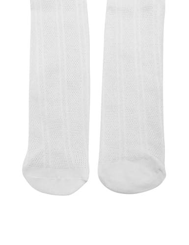 Bingerlily Girls Knee High Socks Hollow Out Anti-skid Knitting Stockings School Uniform Dress Socks4